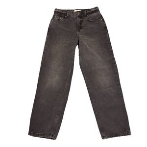 Reiss Elle High Rise Straight Leg Jeans Black Size 25x26 Women